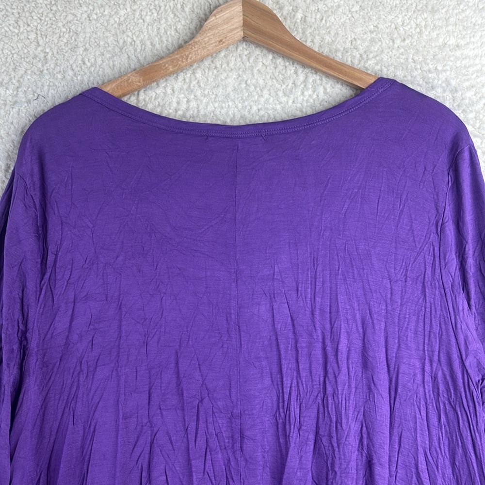 Nwot Ouges Womens Purple Lace Trim Long Sleeve Hi… - image 8